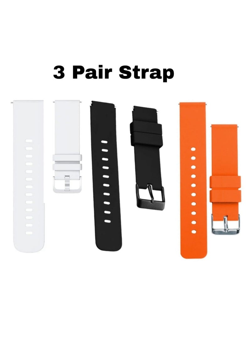 Modio MR-60 Smartwatch with 2.5D Curved Display, Wireless Charging & 3 Interchangeable Straps – Heart Rate, Fitness Tracking, Multi-Sports Modes, Notifications – Silver - Image 3